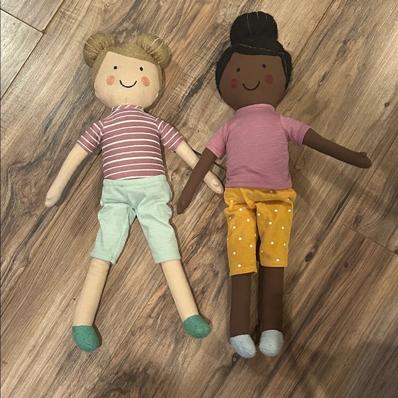 Other - Adorable Plush Doll Set with Striped Outfits